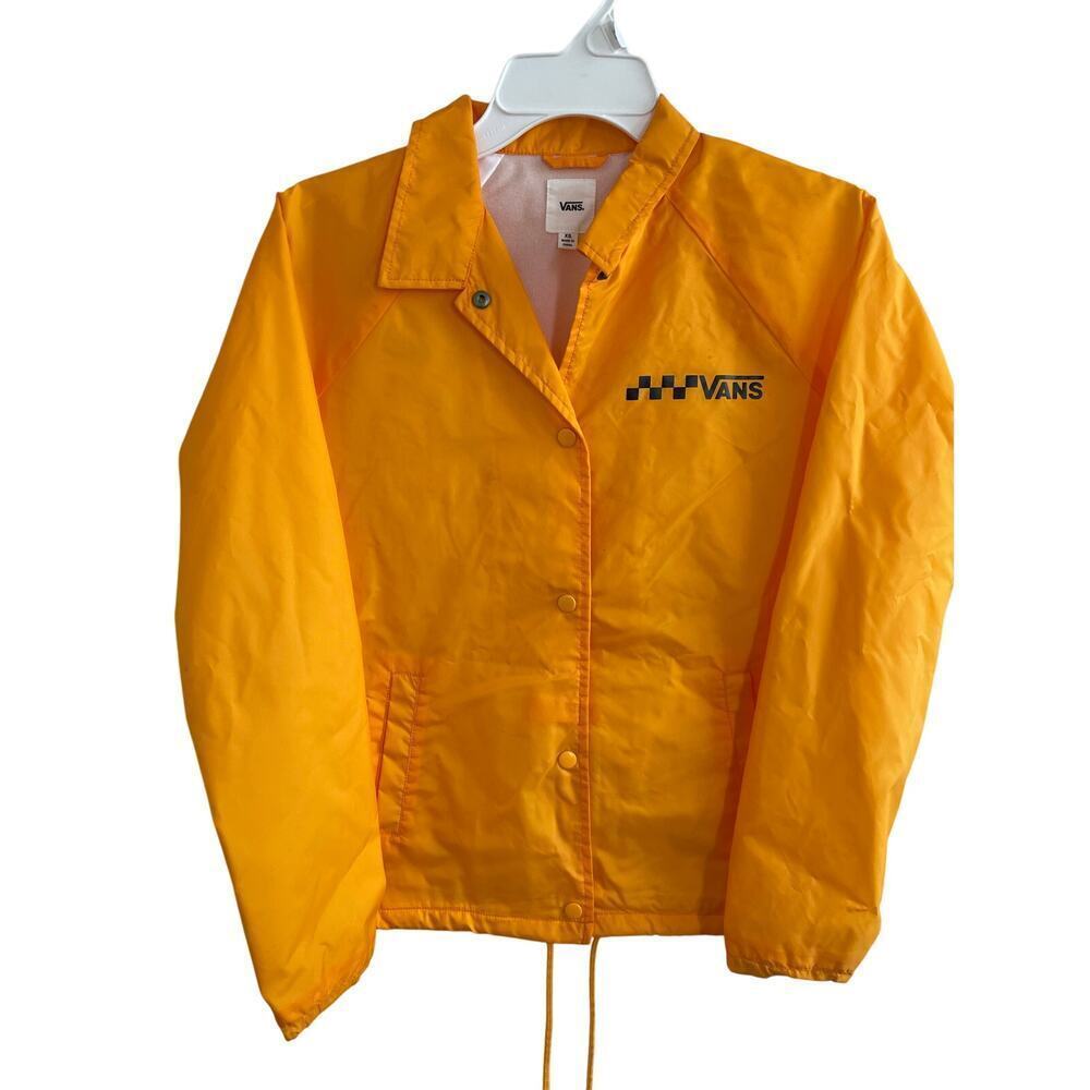 Vans Orange Nylon Snap Button Jacket xs